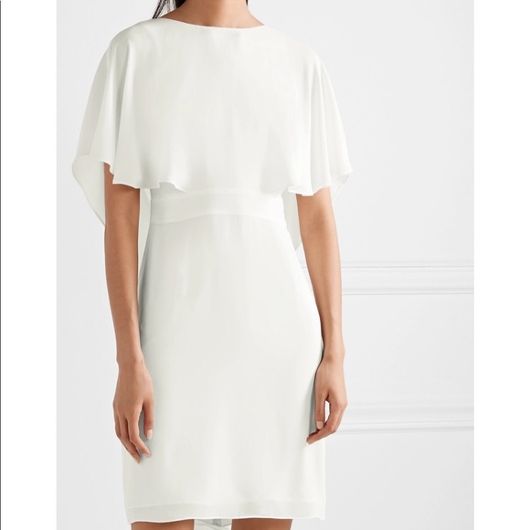 white cape mini dress
